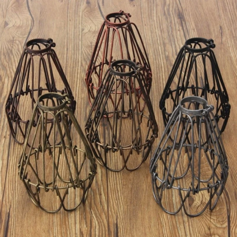 Industrial Lighting E27 Edison Lampshade Vintage Cage Lights Lamp Cage Shade Lighting DIY Lampshade