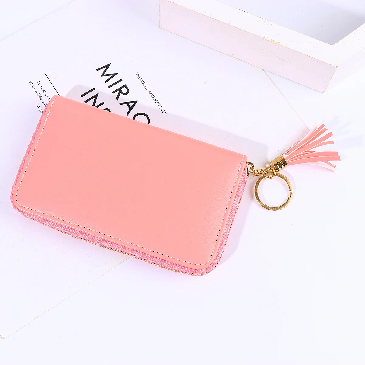 

Pink Premium Zipper Closure Stamping Plate Organizer Pouch For Women Girls Nail Art Plates Case Bag For Nail Art Plates