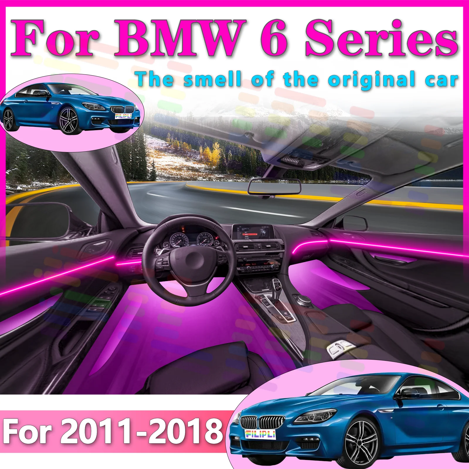 For BMW F06 F12 F13 revolutionary approach to car decoration with these app LED light that offer both single and multicolor flow