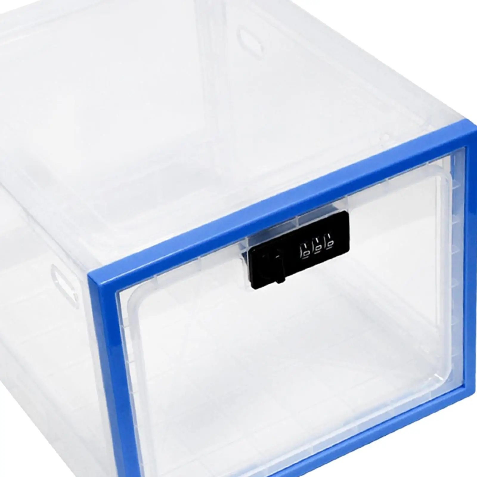 

Lockable Box Plastic Lockable Storage Bin Childproof black and white