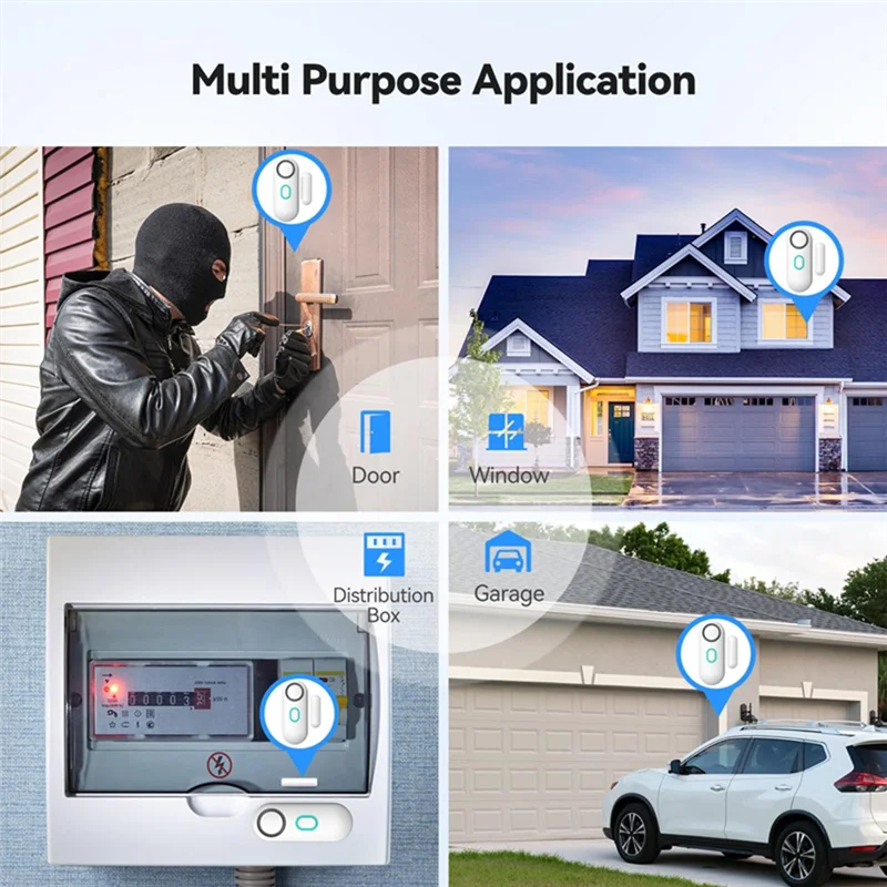 

CABE-Wireless Door Window Sensor 120Db Security Alarm System Remote Control Anti-Theft Smart For Kids Cabinet Home Safety