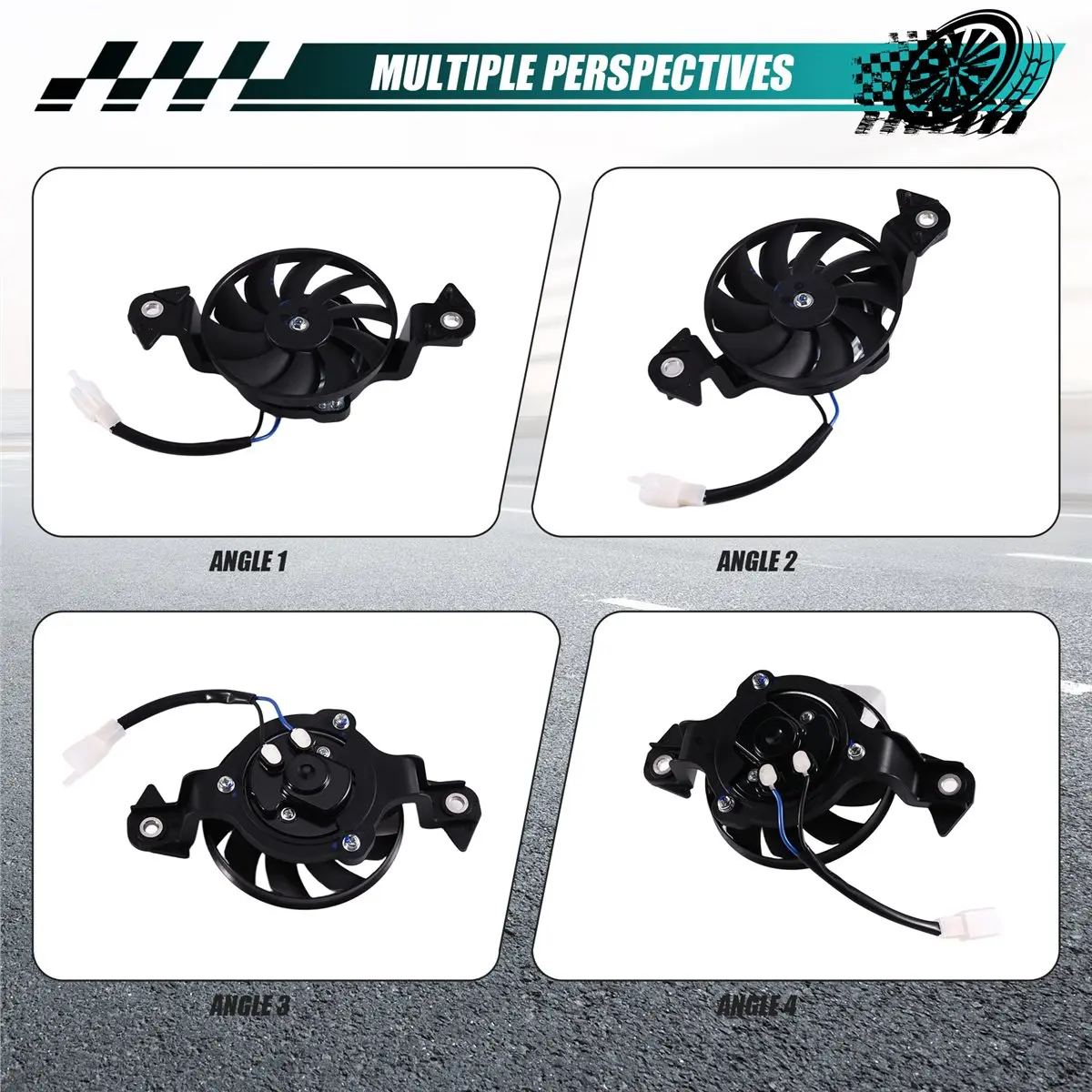 #60W Motorbikes Accessories ,BK6-E2405-00 Radiator Cooling Fan for Yamaha YZF R125/R15 V3/V4 (Black)