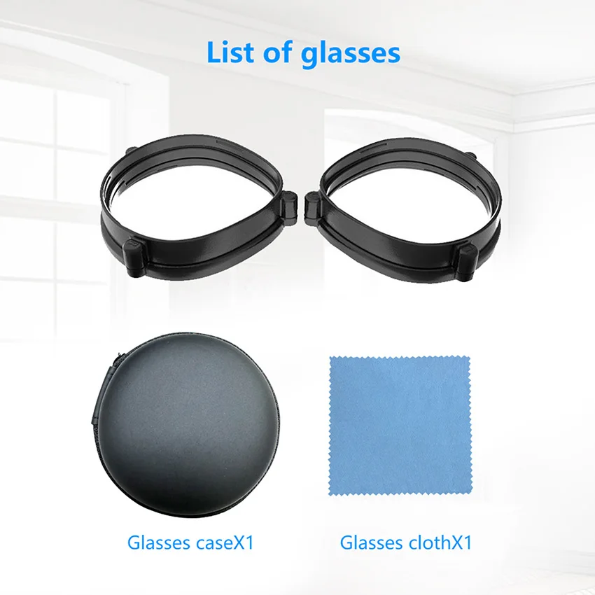 Meta Quest3S 용 블랙 마그네틱 아연 합금 안경 프레임, 3 포인트 마그네틱 부착 VR 액세서리