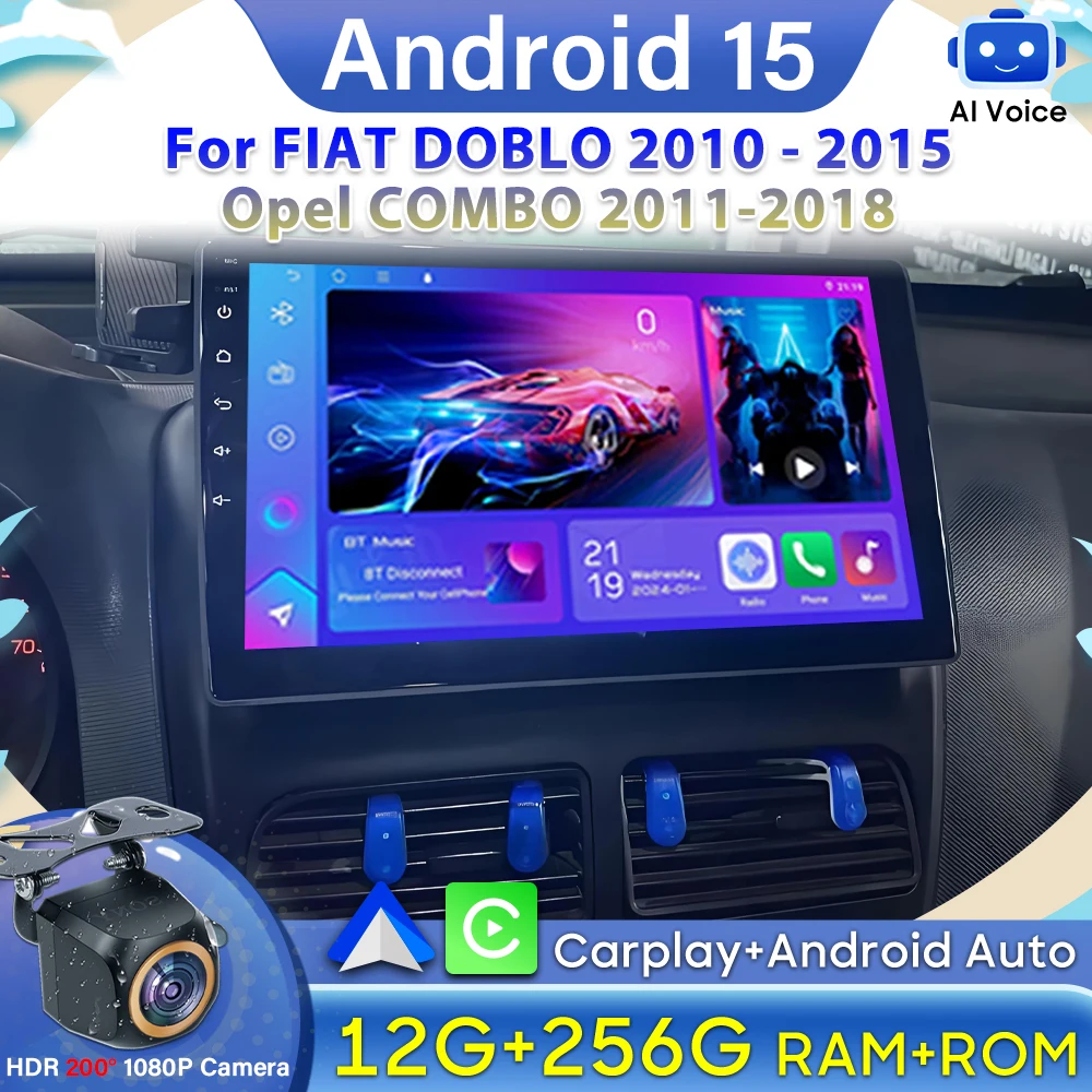 

Android 15 Car Radio For FIAT DOBLO 2010 -2012 2013 2014 2015 Opel COMBO 2011-2018 GPS Navigation Video Carplay Stereo No 2din
