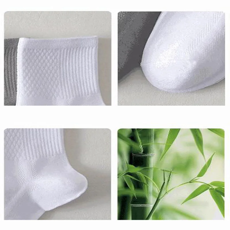 5 Paar/Lot Herren-Bambussocken, Bequeme, Atmungsaktive, Lässige Schwarze Business-Socken für Männer, Hochwertige Herren-Herbst-Winter-Socken, Neu – Detail 5
