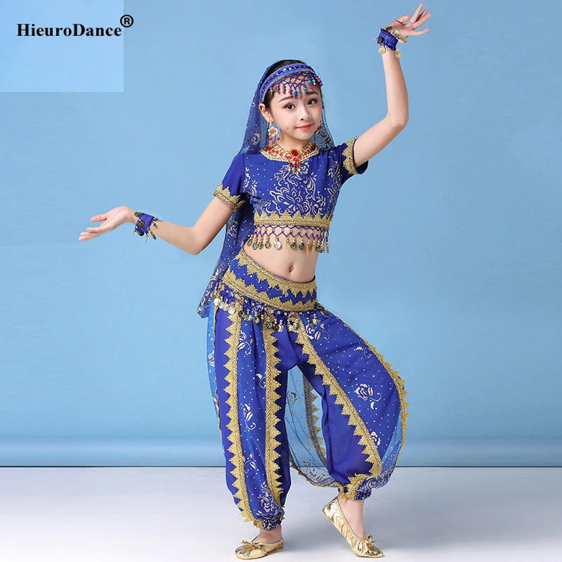 Costume di danza del ventre Set bambini bambino danza del ventre vestiti per ragazza bambini danza del ventre Bollywood Dance Wear 4 colori per scelto