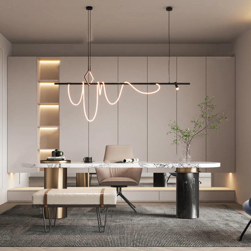 

Minimalism Dimmable LED Modern Suspension Nordic Style Line Combination Chandelier Home Decor Hanging Lamp Restaurant Cafe