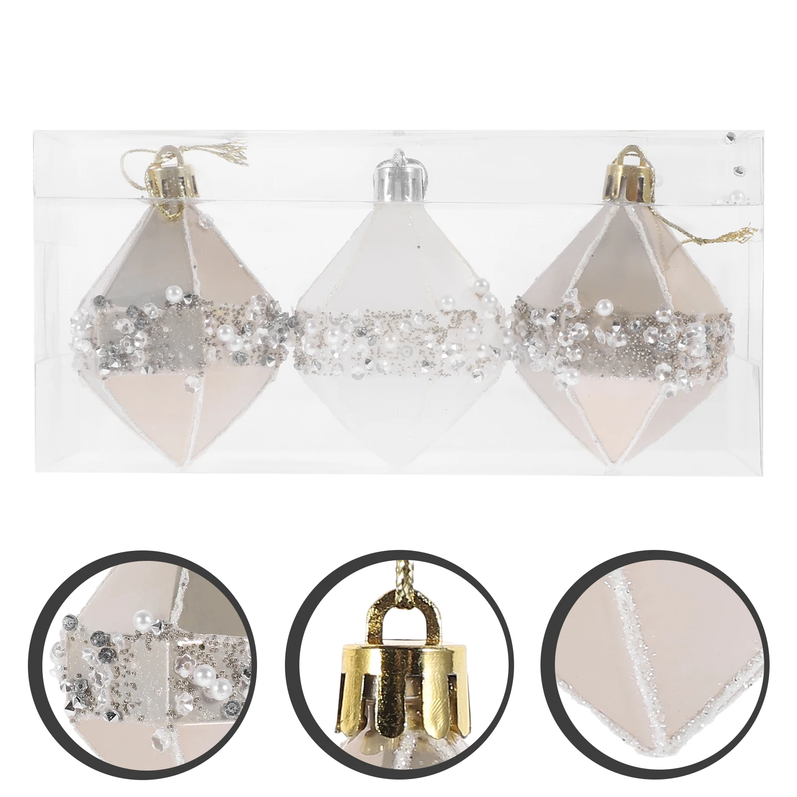 

3 Pcs Christmas Ball Ornaments Clear Indoor Decorating Large Stars Hanging Outdoor for Tree Decoration Inflatable