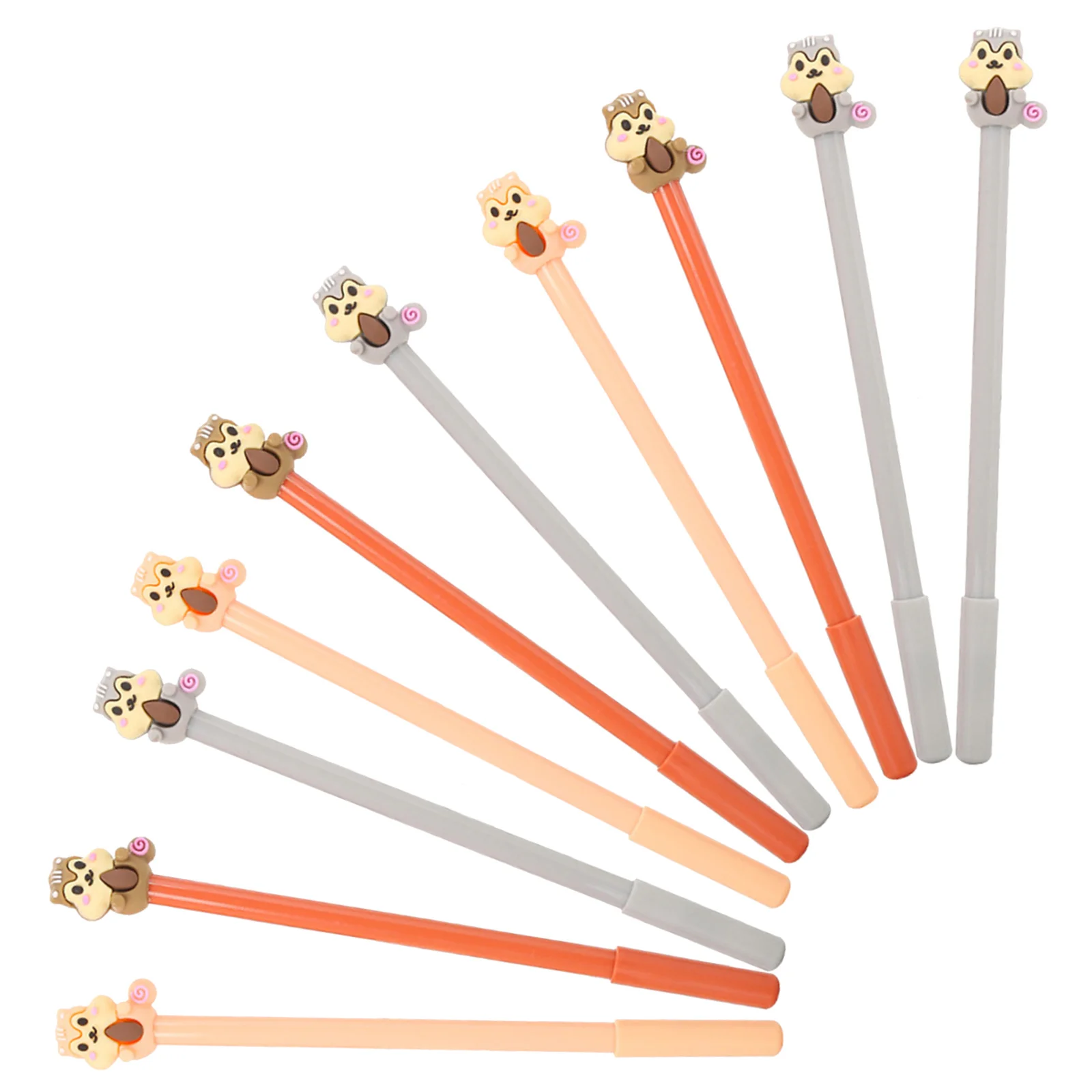 10 pcs Cartoon Squirrel Gel Pen Lightweight Student Writing Tool For School Office Learning Stationery Squirrel Shaped Roller