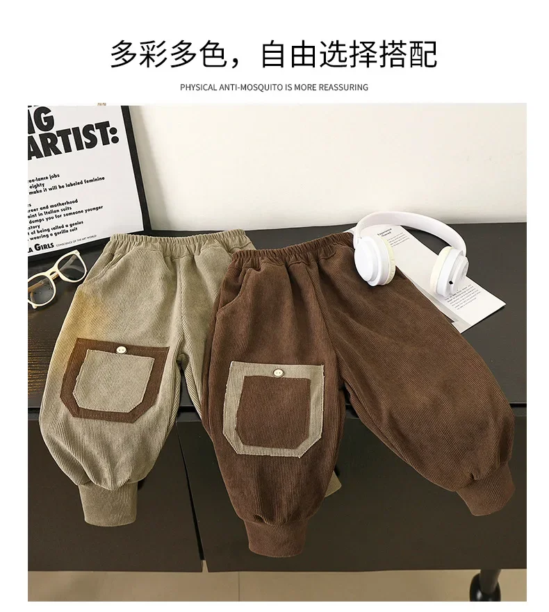 Jungen Mädchen Kinderhosen Herbst Winter Eng anliegende Hosen Einfarbige Freizeithosen Jungen Mädchen Jogger Eng anliegende Hosen für ältere Kinder – Detail 3