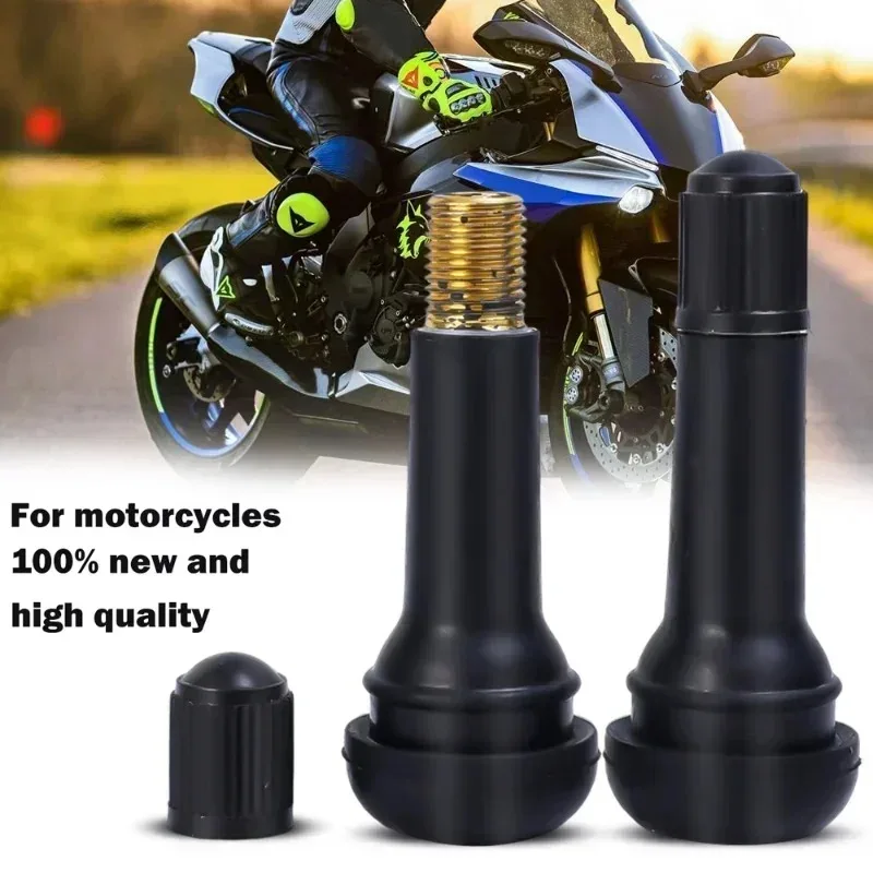 Black TR414 Tubeless Car Wheel Tire Valve Stems with Caps Snap in Type Rubber Tire Valve Stem Cover High Quality Car Accessories