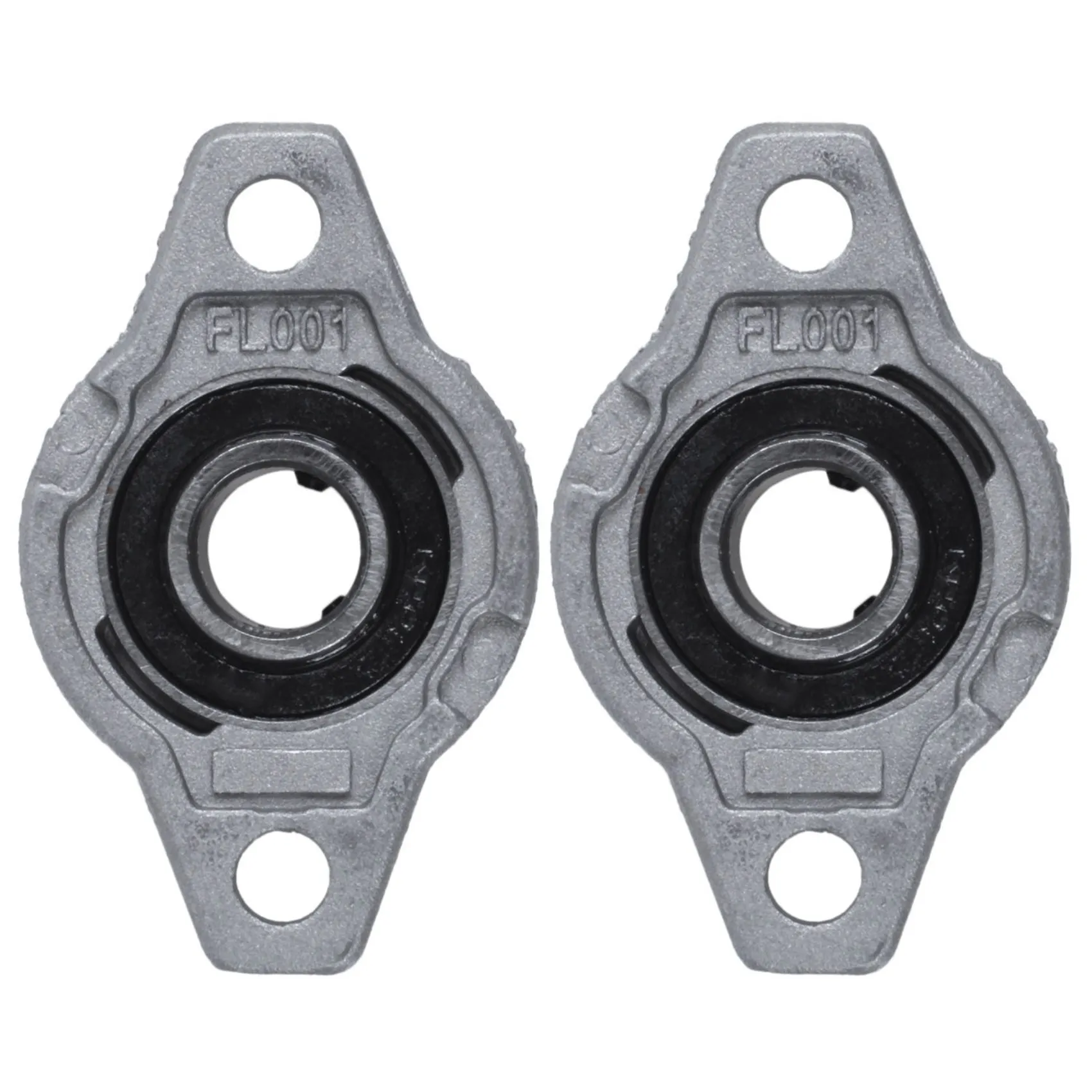 2X FL001 Zinc Alloy 12mm Bore Self Aligning Pillow Block Bearing Flange