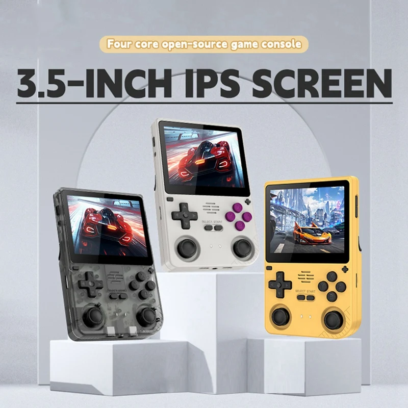 Konsol Game Genggam Video Retro V20 128GB 3.5 Inci Layar IPS HD A133P Linux Sumber Terbuka untuk Simulator GBA NDS SFC A