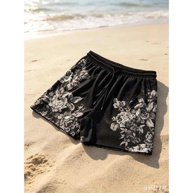 Summer Kid Breathable Basketball Shorts Skull Flame Design Casual Athletic Running Training Gear Loose Unisex Basketball Short