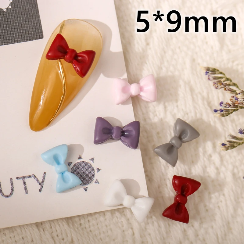 50PCS 3D Acryl Band Fliege Nail art Charms Bowknot Zubehör Teile Für Maniküre Nägel Dekoration Design Liefert Material