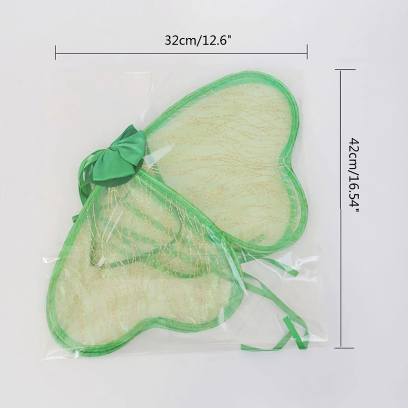 

F62D Green Four Leaf Clover Wing St. Patricks Day Costume Accessories Luck Wing Patrick's Day Party Cosplay Wing