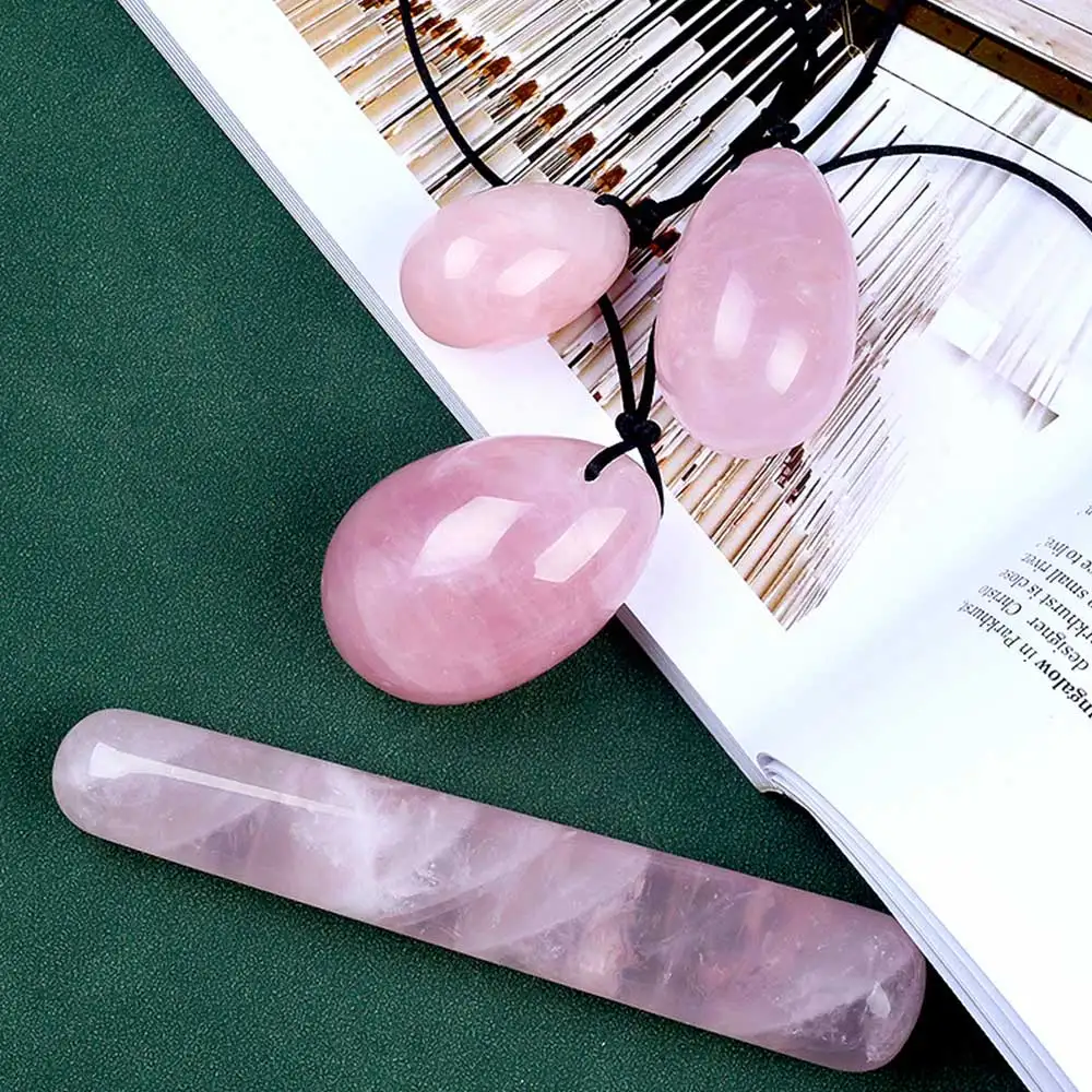 Rose Quartz Yoni Egg Jade Eggs Women Kegel Exerciser Jade Massager Vaginal Muscles Tightening Ball Crystal Kegel Eggs