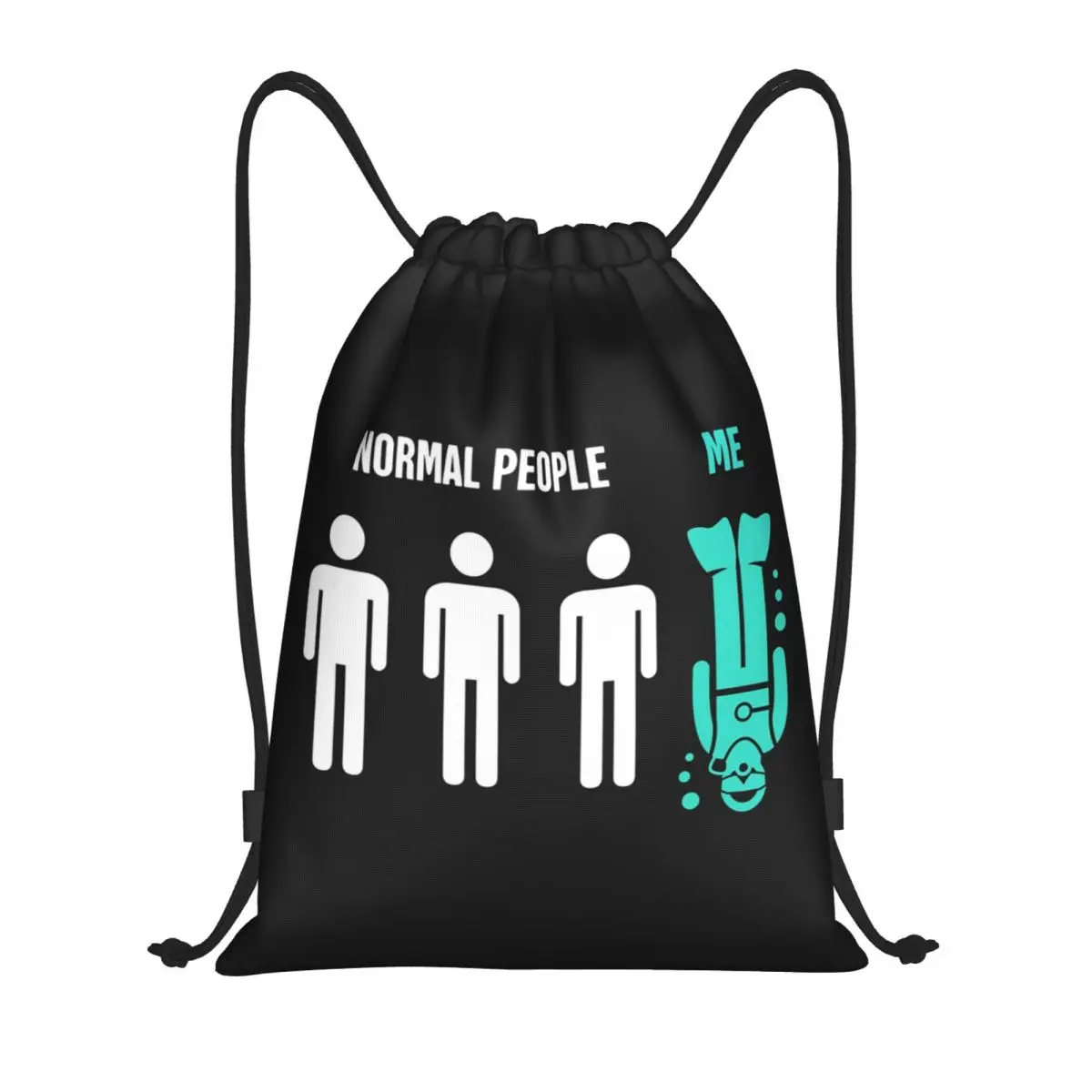 Custom Normal People Scuba Diving Drawstring Bag for Training Yoga Backpacks Women Men Dive Divers Sports Gym Sackpack