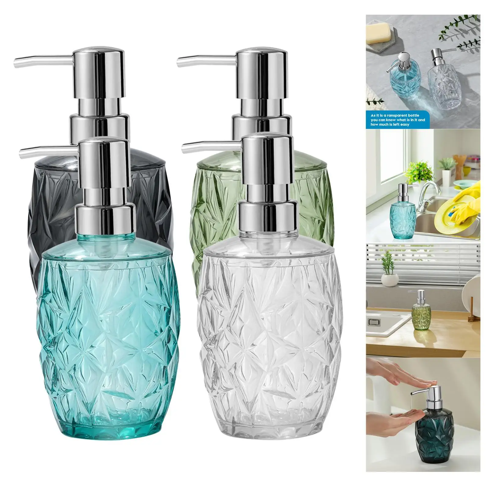 Refillable Soap Dispenser Hand Soap Dispensers Sturdy Multipurpose Premium Manual Liquid Pump for Hotel Home