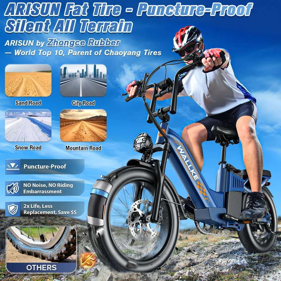 W Wallke H7 Ultra Electric Bike for Adults, 48V 40Ah Long Range Ebike, Fast E-Bike, 20x4 Fat Tire Electric Bicycle, Torque Sensor, UL2849 image 7