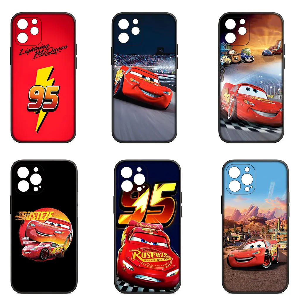 Cartoon Cars Lightning McQueen 95 Phone Cover Casing for Apple iPhone 15 14 Plus 13 12 Mini Pro Max XR + 13Pro 14+ 15+ Soft Case