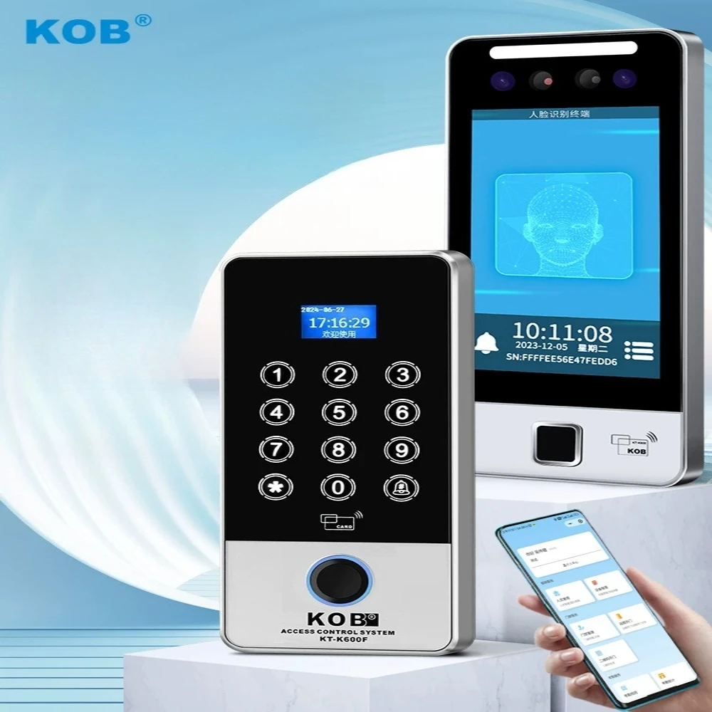 KOB Dynamic Facial Access Control All-in-one Machine Card Swiping Password Fingerprint Access Control WIFI 4G Attendance Machine