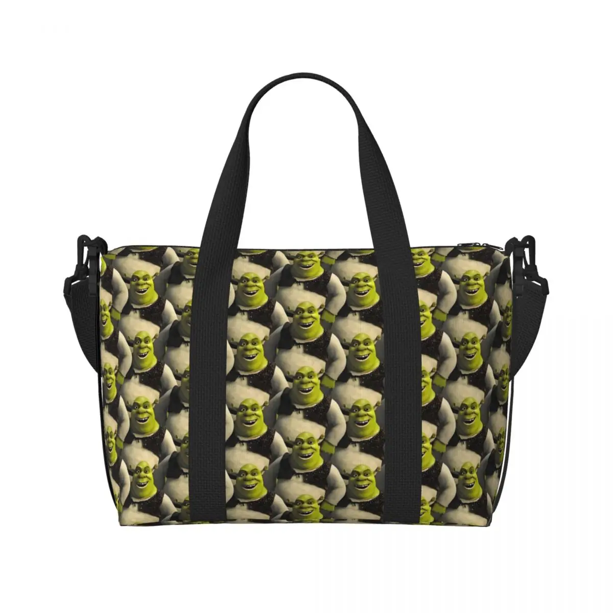 

Custom Large Anime Comedy Film Shrek Tote Bag Women Cartoon Funny Cute Shopping Shoulder Gym Beach Travel Bag