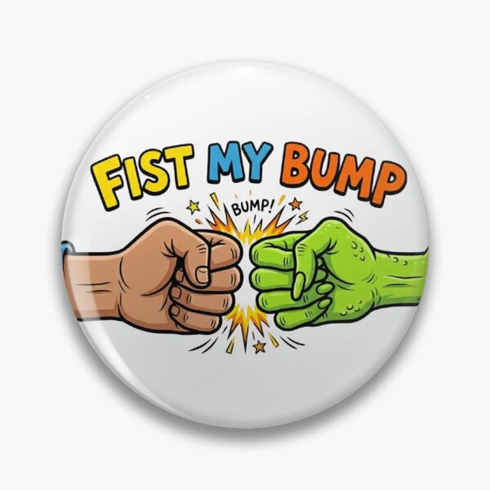 Fist my Bump | Project Hail Mary Pin Holographic Star Heart Pin Brooches Laminated Button Fashion Accessory