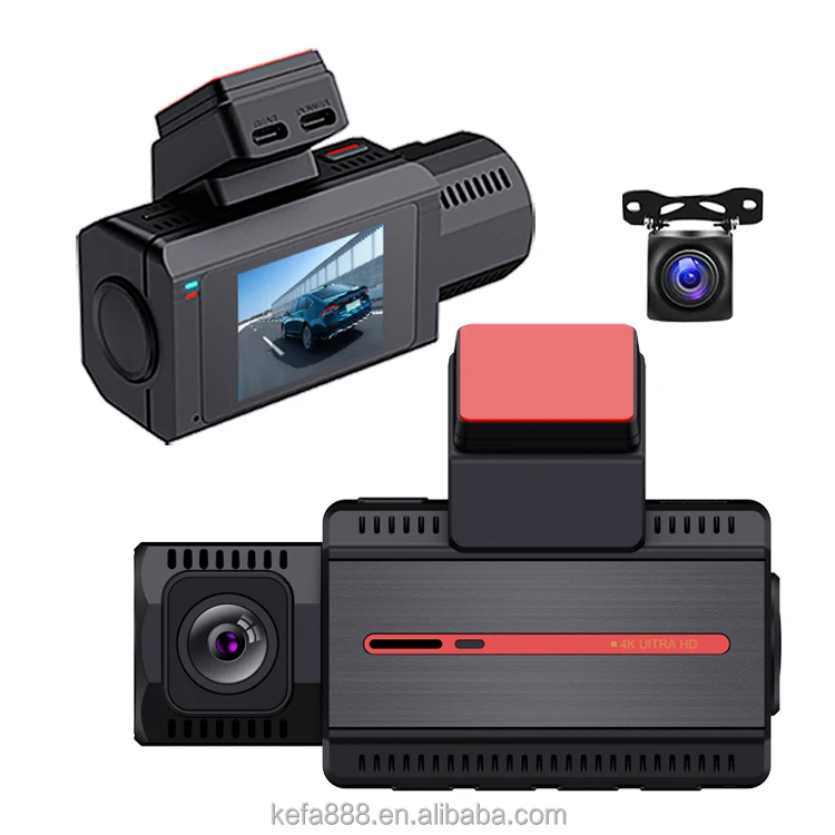Cámara de salpicadero Dvr para coche Doble Camara 4k + 2k Wifi lente Dual delantera y trasera 4k + 2k cámara de salpicadero coche caja negra cámara Dashcam Sensor