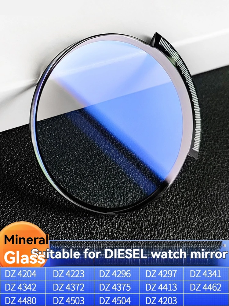 Зеркало в форме веера с синим светом, серебристо-черным, шелковым экраном для Diesel DZ 4413 4296 4372 4462 4504 4480, зеркало с поверхностью из минерального стекла
