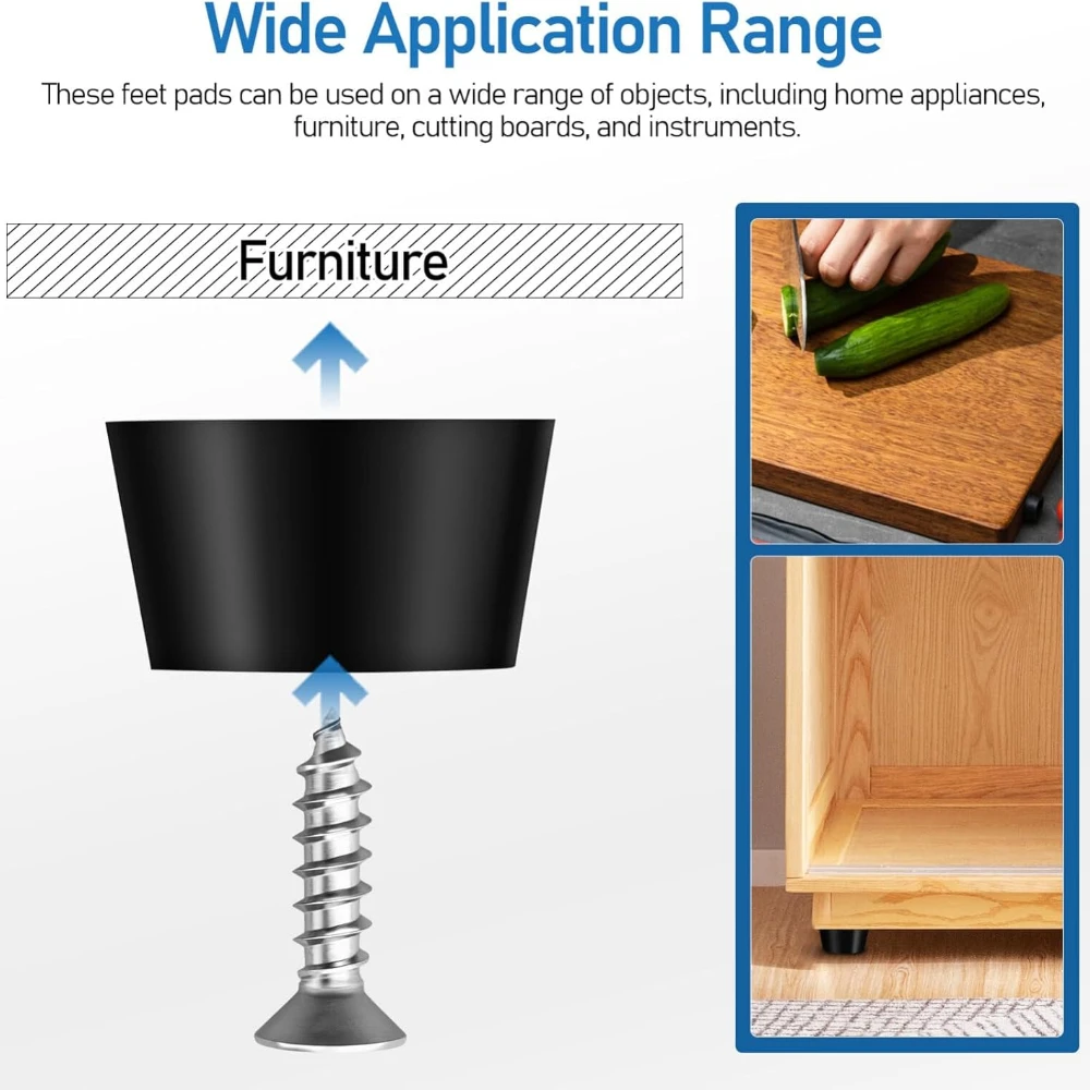 8/80PCS Rubber Pads Floor Protectors Table Chair Furniture Legs Cover Speaker Cabinet Bottom Bumper Cutting Board Foot Cushion