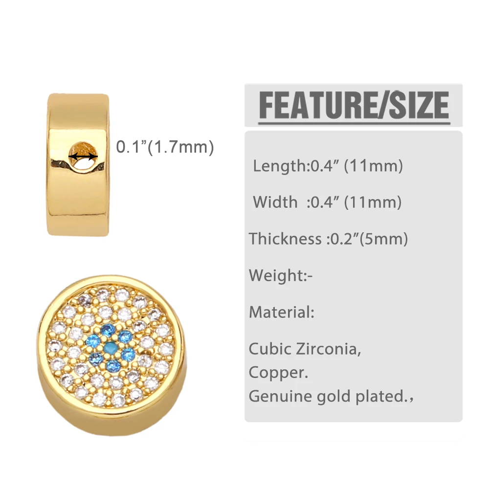 OCESRIO Multiple Color CZ Flower Charms for Bracelete Making DIY Handmade Copper Gold Plated Jewelry Making Wholesale chma168 image 2
