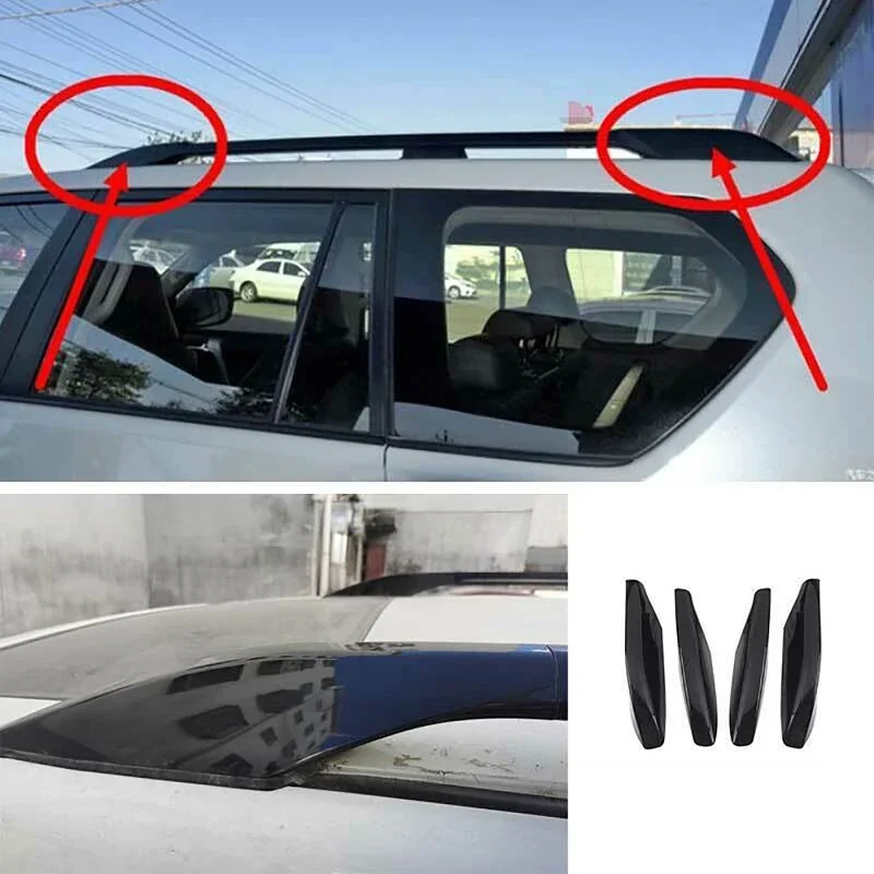 4Pcs/Set Roof Rack Rail End Shell For Toyota Prado LC120/Lexus GX 470 2003-2009 Decorative Cover Glossy Black