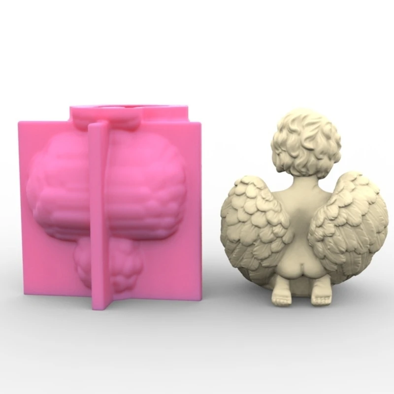 YUYU Angel Boy Shaped Candlestick Molds Silicone Mould for DIY Making Holder