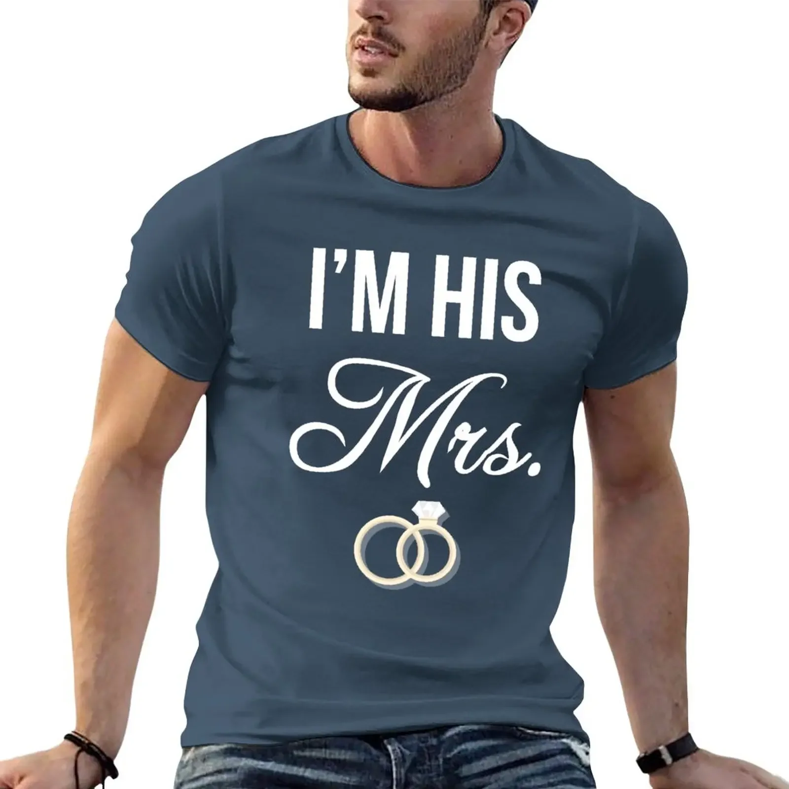 New I'm His Mrs T-Shirt Funny Just Married Nuptials Gift Tee T-Shirt T-shirt for a boy man clothes men clothing