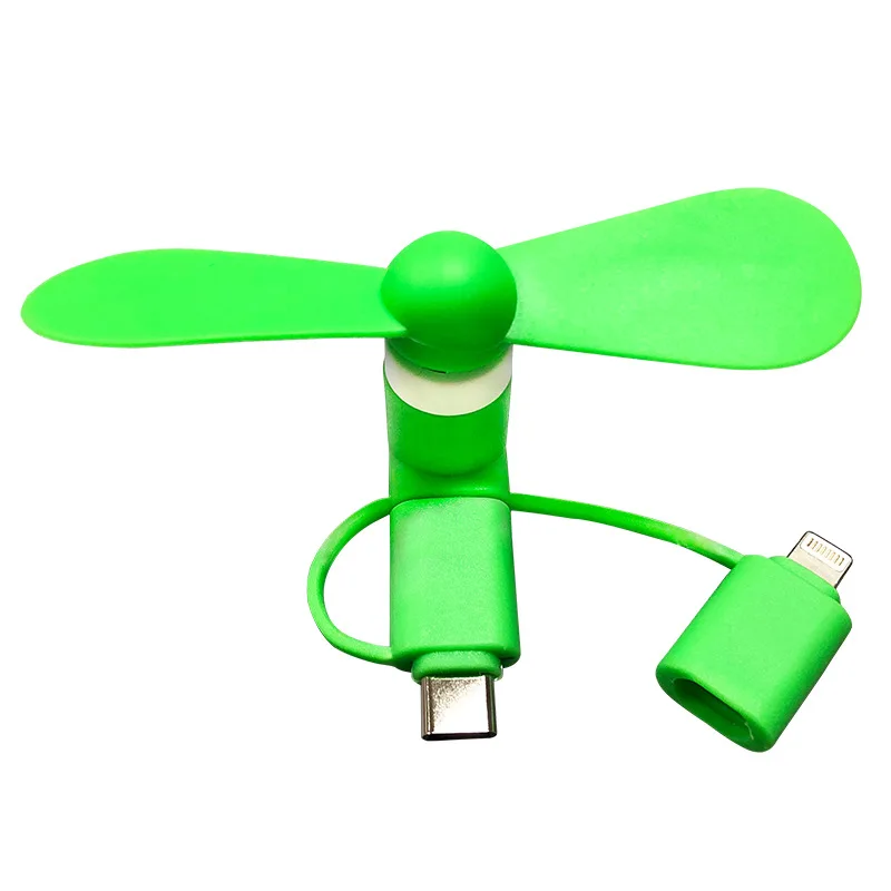 3 IN 1 Travel Portable Cell Phone Mini Fan Cooling Cooler For Android Type-c Micro USB C For IPad IPhone 5 6 6S 7 Plus 8 X XS