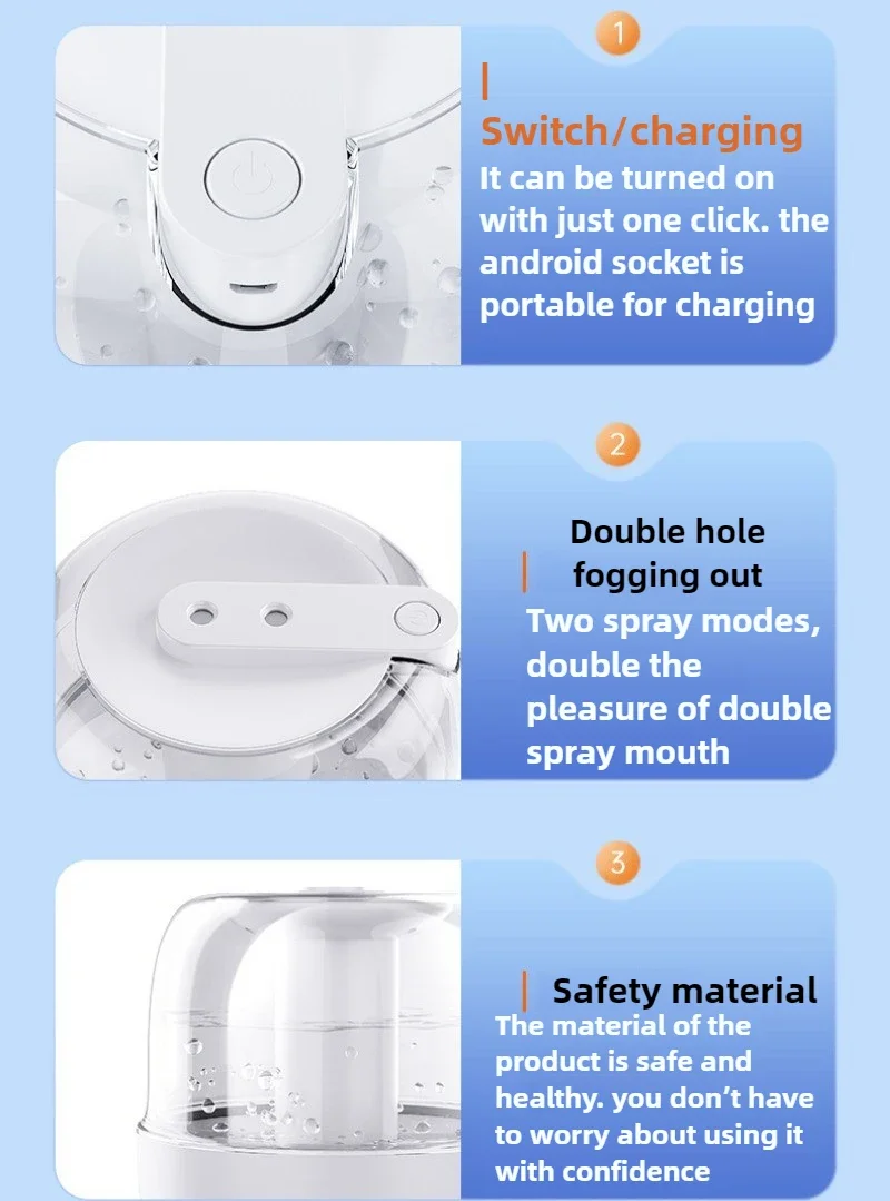 Humidifier 4L Large Capacity Humidifier USB Dual Spray Home Office Bedroom Desktop with Night Light Air Humidifier