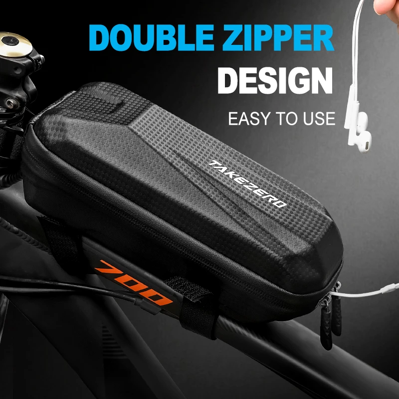 حقيبة دراجة ذات هيكل صلب من مادة EVA سعة 1 لتر لدراجات الجبال والطرق - حقيبة شعاع أمامية، حقيبة أنبوبية علوية مقاومة للماء، معدات ركوب الدراجات #4
