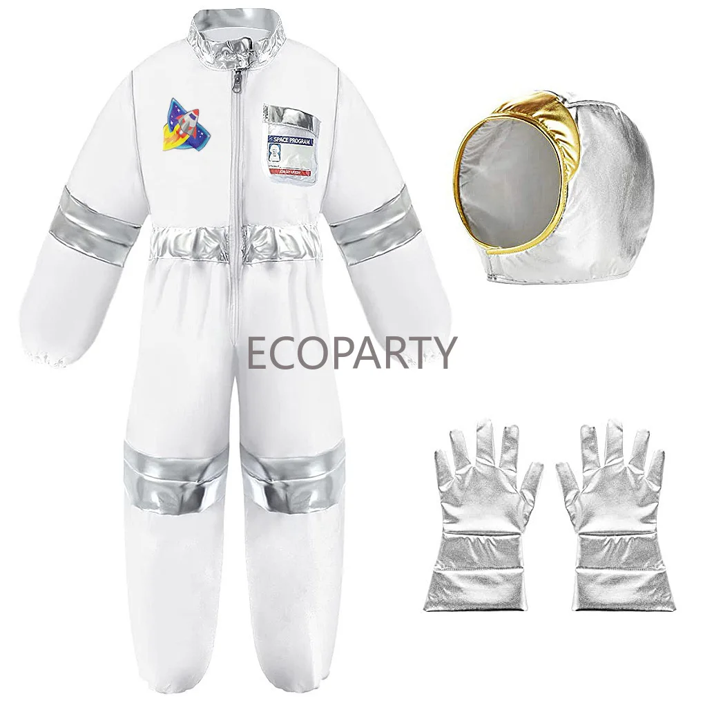 Disfraz de piloto de astronauta para niños y niñas, traje de astronauta, mono espacial