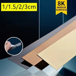 비닐하우스 벽 스티커 방꾸미기 벽지 인테리어 스티커 벽장식 벽스티커 벽거울  244cm 스테인레스 스틸 평면 장식 라인 데칼, 셀프 접착 벽 스티커, 거실 배경 벽, 천장 가장자리 스트립, 골드