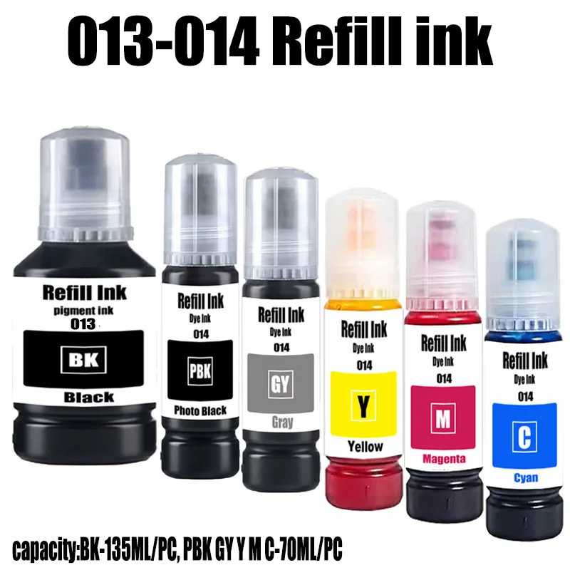 

Совместимый набор чернил для заправки Epson 014 013, пигментные чернила, чернила на основе красителя для принтеров Epson L8168 L8188