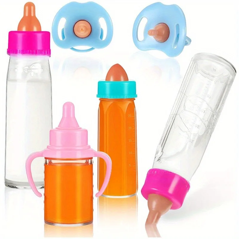 Botella de leche mágica que desaparece, juego de chupete de plástico para muñecas Reborn, accesorios de alimentación para juego de imitación, regalo de utilería mágica novedoso
