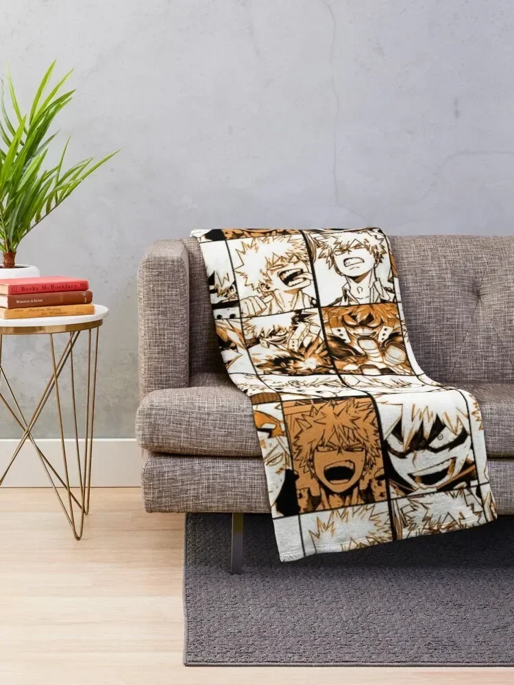 Bakugo Katsuki collage Throw Blanket Soft wednesday Decorative Sofa decorative Blankets