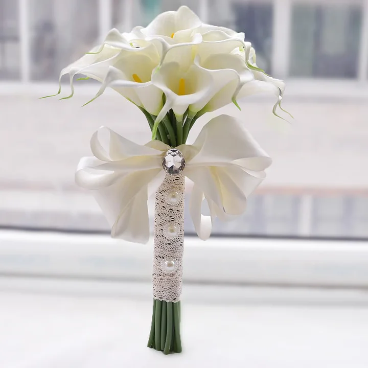 5/10Pcs White Pink Real Touch Artificial Calla lily Flower DIY Bridal Wedding Bouquet  Party Decoration Home Decorative Flower