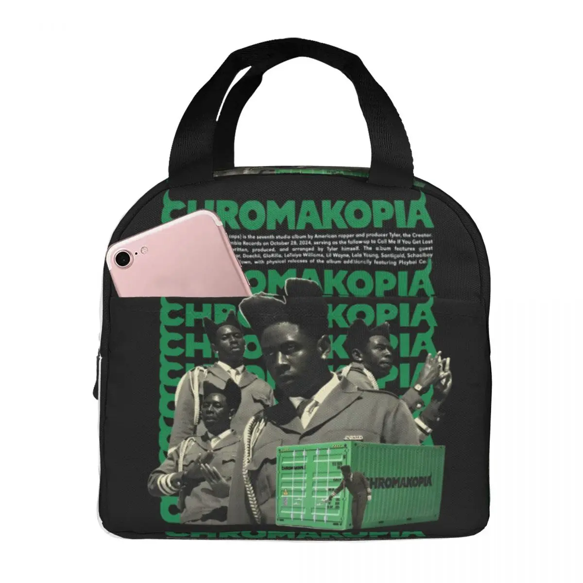 Tylers The Creator Chromakopia Tour 2024 Insulated Lunch Bag Thermal Bag Lunch Container Rapper Lunch Box Tote Food Handbags