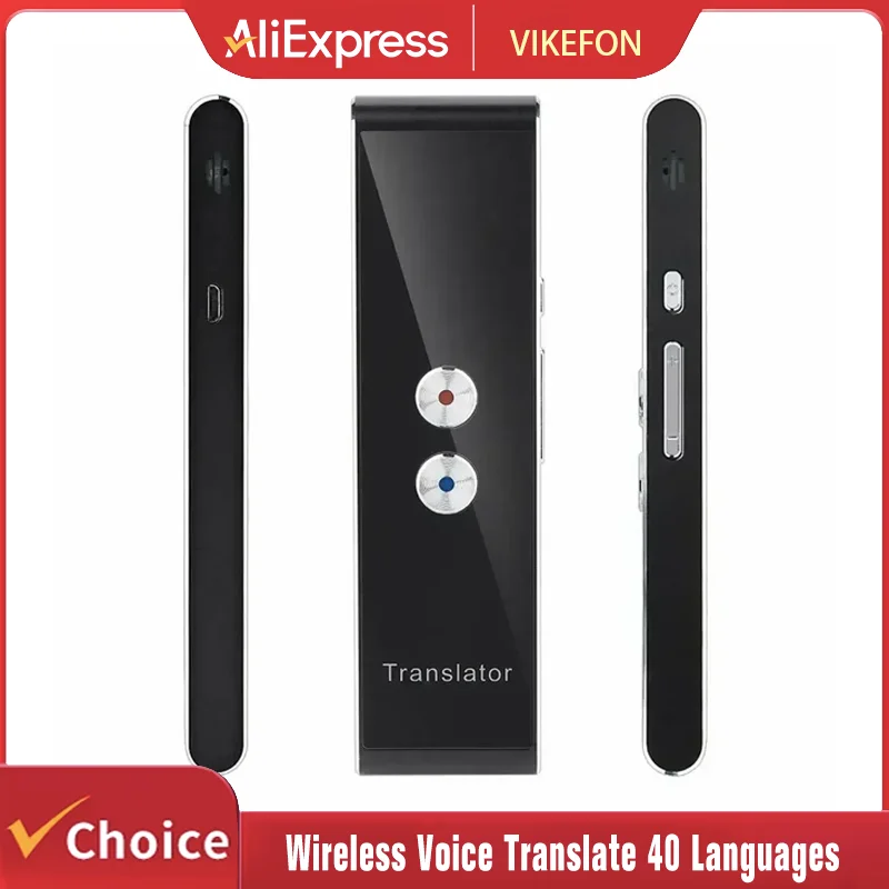 ترجمة صوتية لاسلكية 40 لغة متعددة ذكية فورية لدراسة سفر الأعمال مترجم صوتي في اتجاهين في الوقت الحقيقي