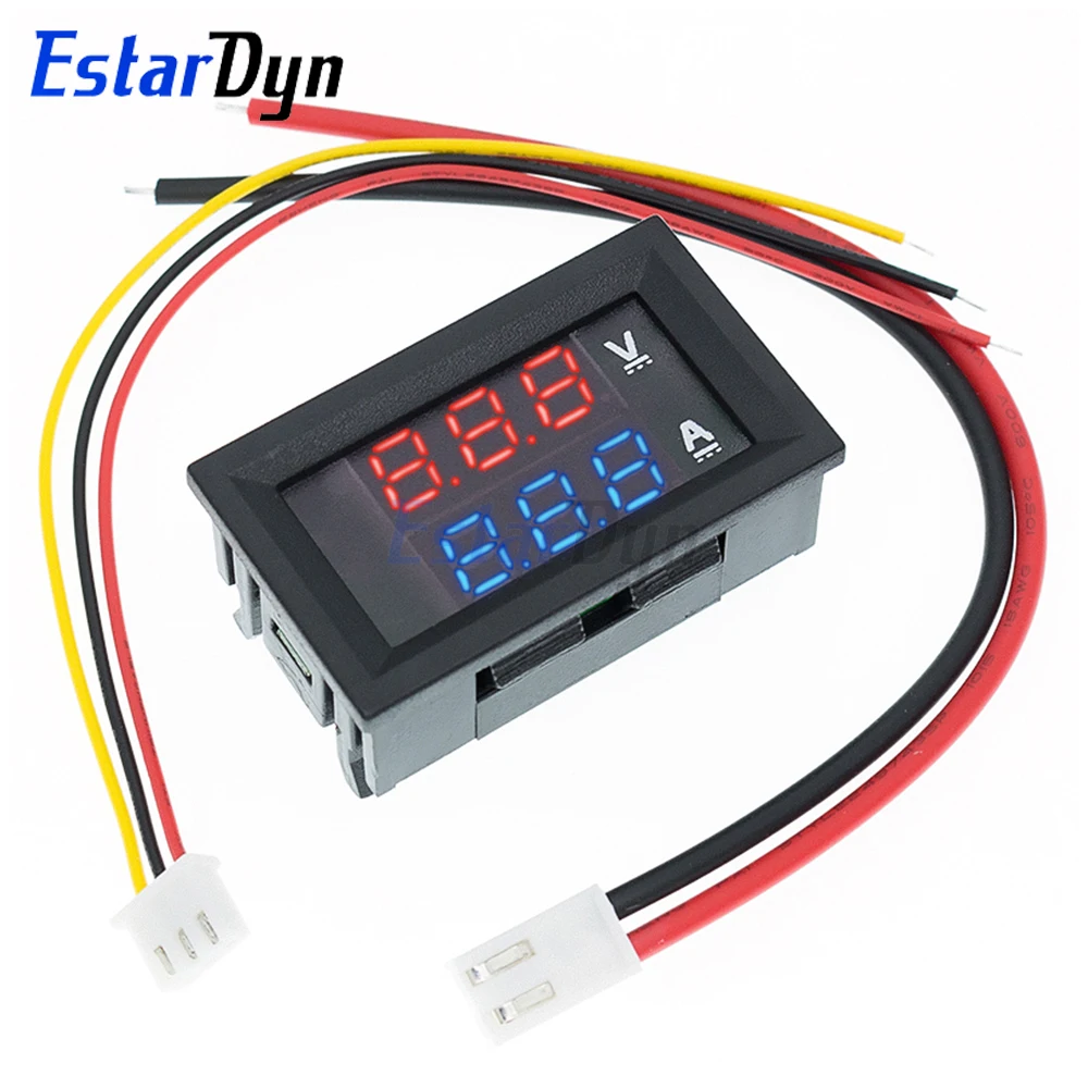 DC 0-100V 10A LED Digital Voltmeter Ammeter Dual Display Voltage Current Meter Red Blue Fine Adjustment for Car Battery Solar - view 4