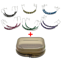1 Pair Fashion Braces With Braces Box Colorful Tooth Decoration With Metal Wires Metal Bracket Orthodontic Ligature Ties