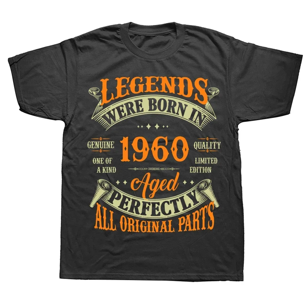 Gift Graphic Vintage Father Day Loose Style Short Sleeve Cotton T-Shirt All Original Parts Made In 1960 T-Shirts 64th Birthday