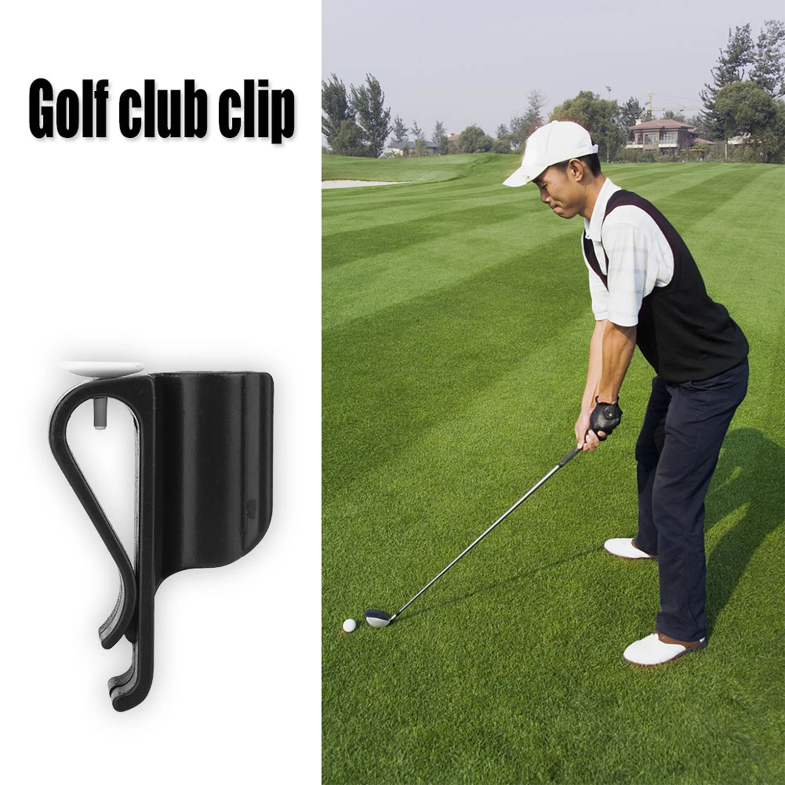 

5 Pcs Golf Club Clip Putter Holder Golfing Bag Stick Clamp Hanger Black Stand Rod Clubs